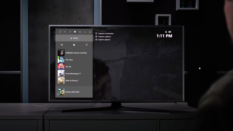 Screenshot of a television demonstrating the Quick Resume capabilities of the XBOX Series S.
