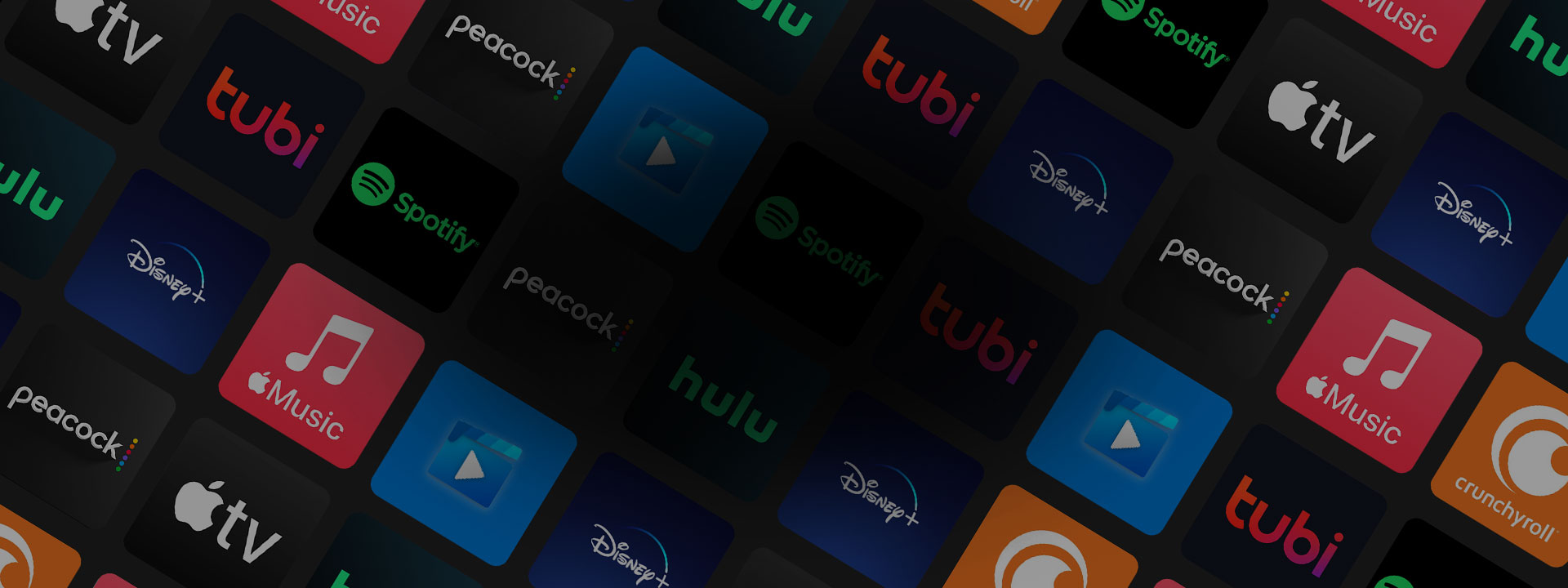Mosaic of streaming and entertainments apps for XBOX
